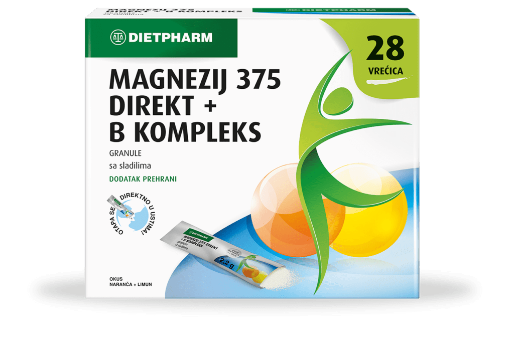 Dietpharm Magnezij 375 Direkt + B kompleks granule