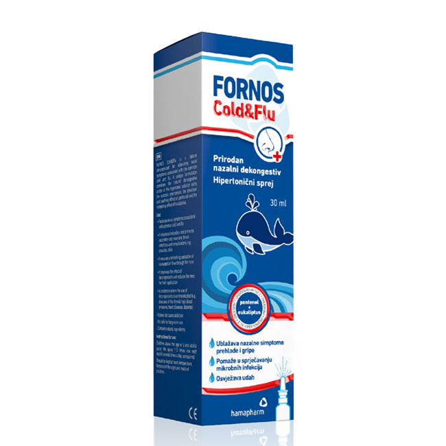 Hamapharm ForNos Cold&Flu hipertonični sprej za nos 30 ml
