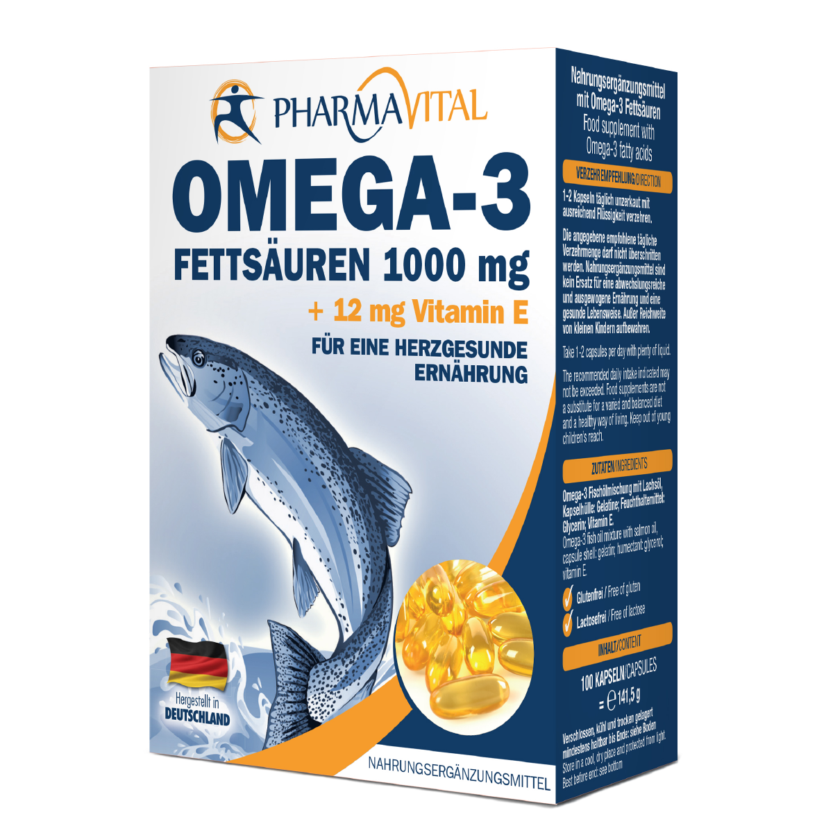 PharmaVital Omega-3 1000 mg + Vitamin E 12 mg 100 kapsula