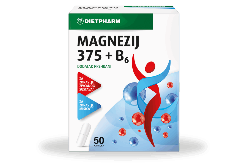 Dietpharm Magnezij 375 + B6 50 kapsula