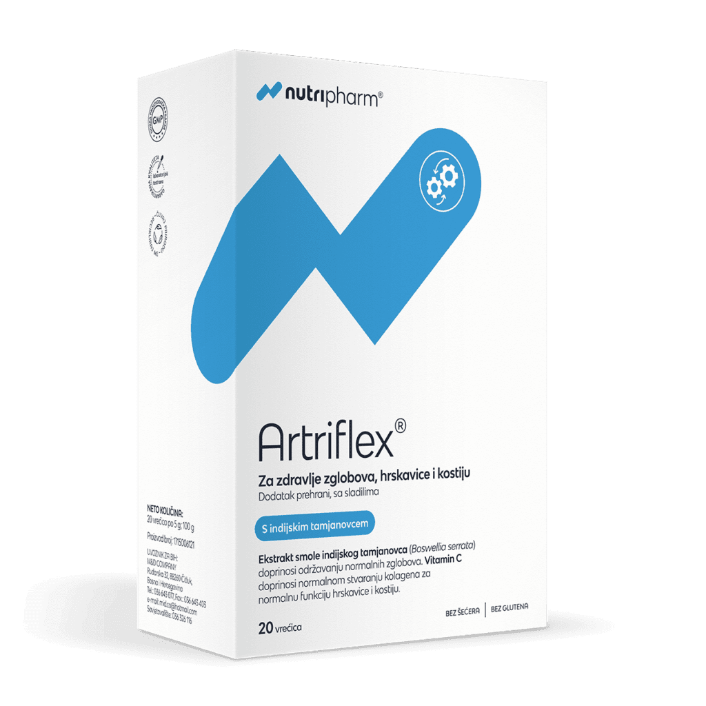 NutriPharm Artriflex za zdravlje zglobova, hrskavice i kostiju 20 vrećica