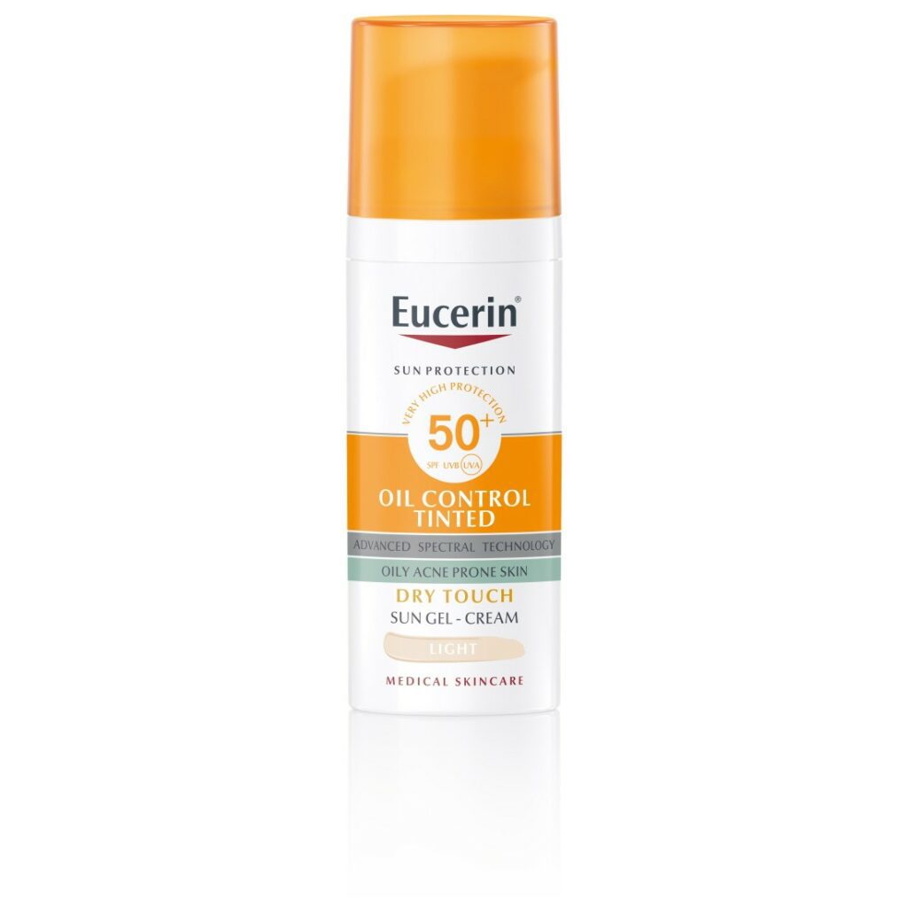 Eucerin Sun Oil Control tinted gel-krema za lice SPF 50+ svijetla nijansa