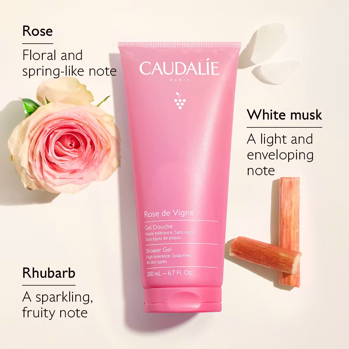 Caudalie Rose de Vigne gel za tuširanje 200 ml - Slika 2