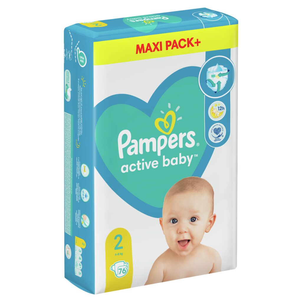 Pampers Active Baby Newborn 2 pelene ( 4-8 kg) Maxi Pack 76 kom