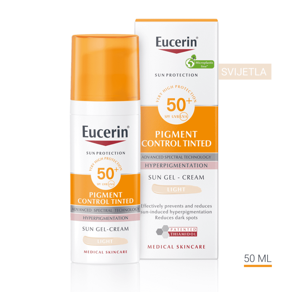 Eucerin Sun Pigment Control tinted gel-krema SPF 50+ svijetla nijansa 50 ml