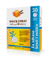 Natural Wealth Kalcij citrat 600 mg + D 400 I.J. 30 šumećih tableta