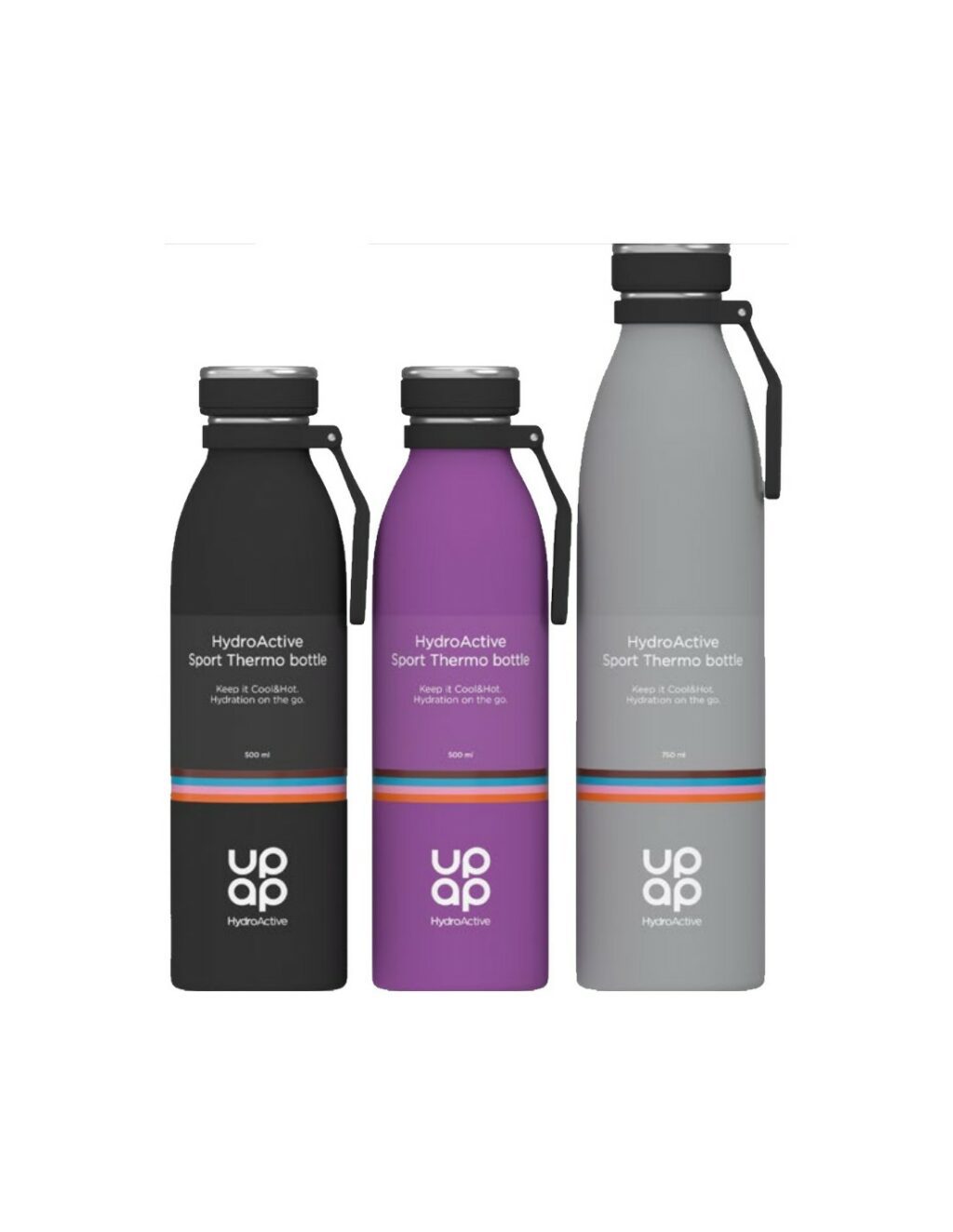 UpAp HydroActive Sport Thermo boca siva 750 ml - Slika 2