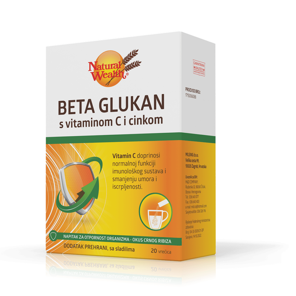 Natural Wealth Beta glukan s vitaminom C i cinkom 20 vrećica
