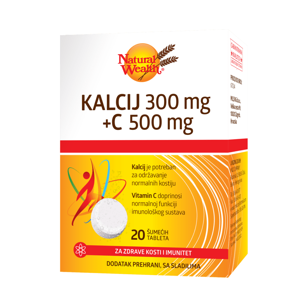 Natural Wealth Kalcij 300 mg + C 500 mg 20 šumećih tableta