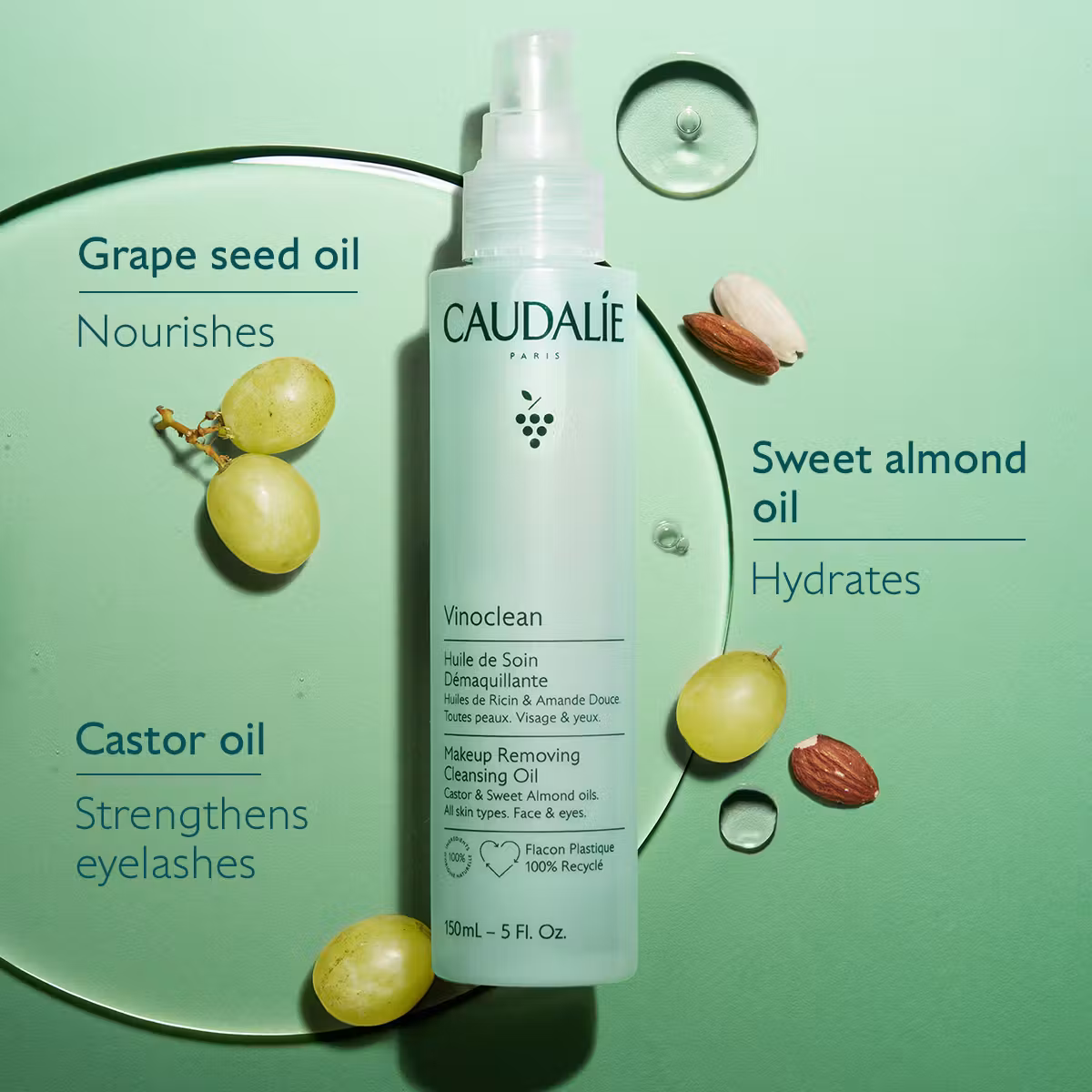Caudalie Vinoclean nježno ulje za čiščenje lica 150 ml - Slika 3