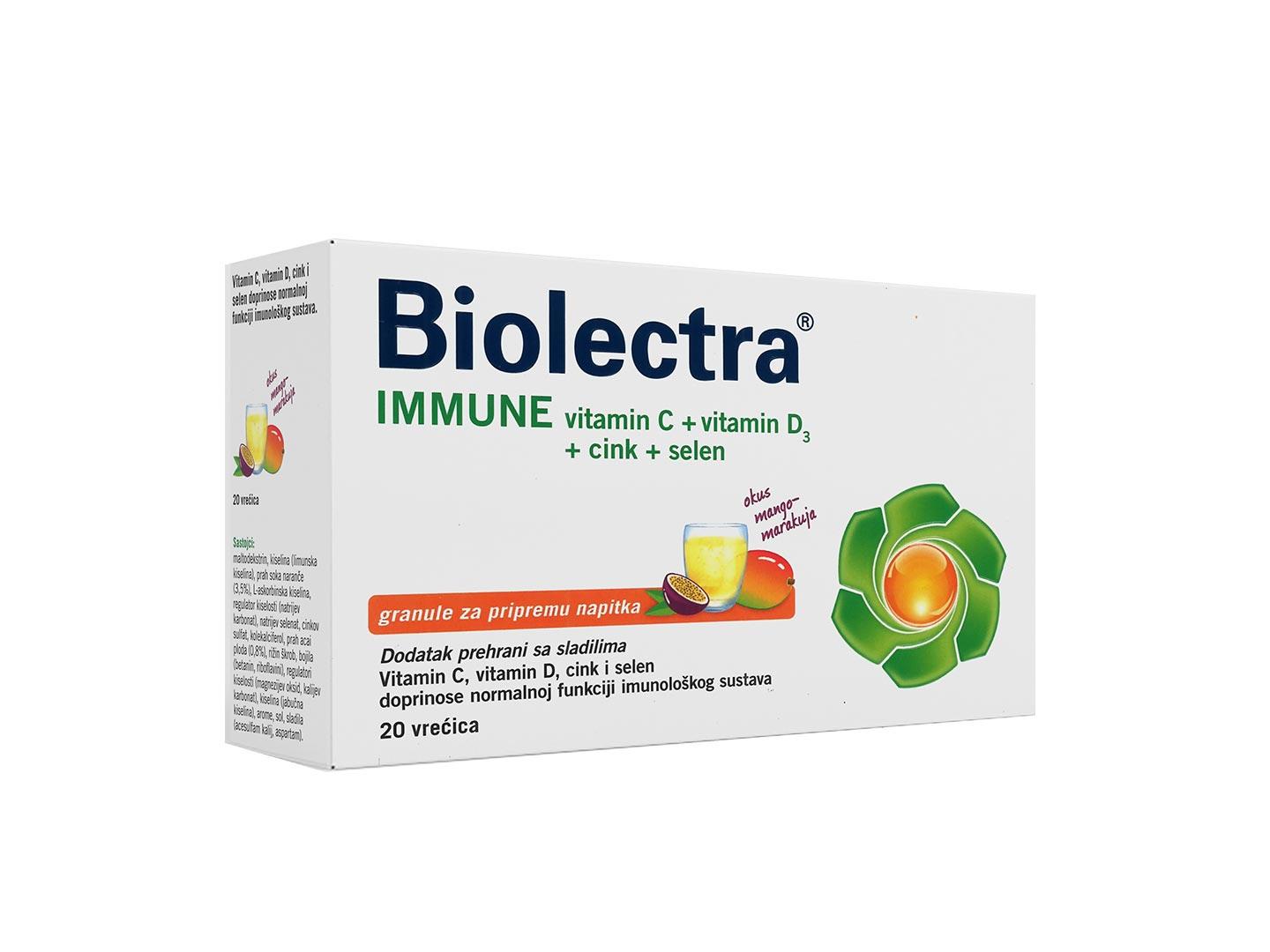 Biolectra Immune Vitamin C+Vitamin D3+Cink+Selen granule