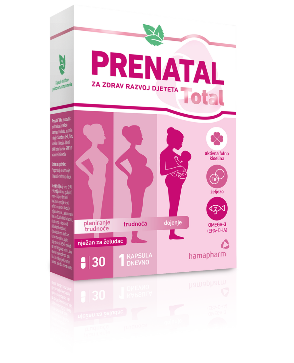 Hamapharm Prenatal Total dodatak prehrani za žene, 30 kapsula