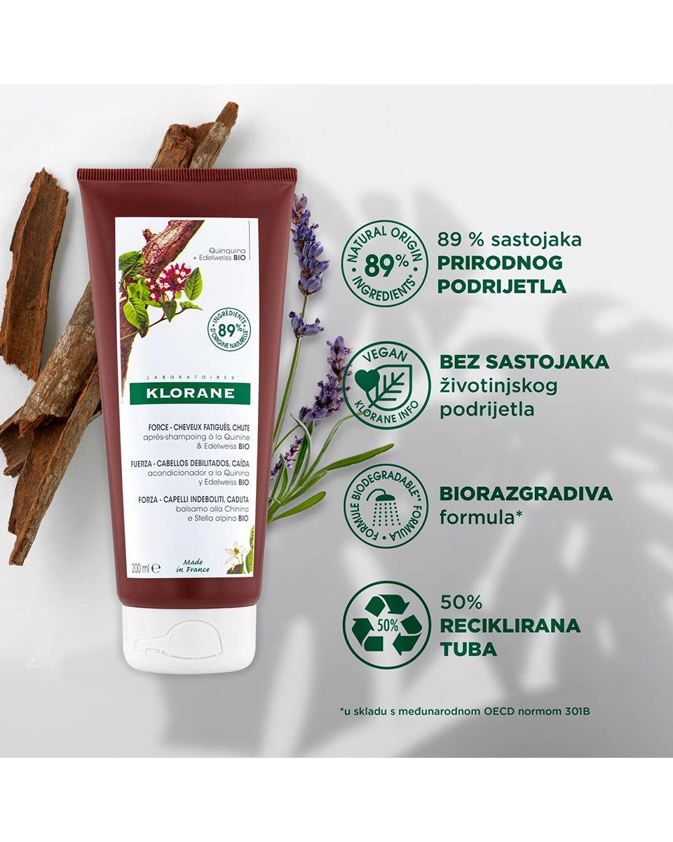 Klorane balzam s kininom i organskim runolistom 200 ml - Slika 2