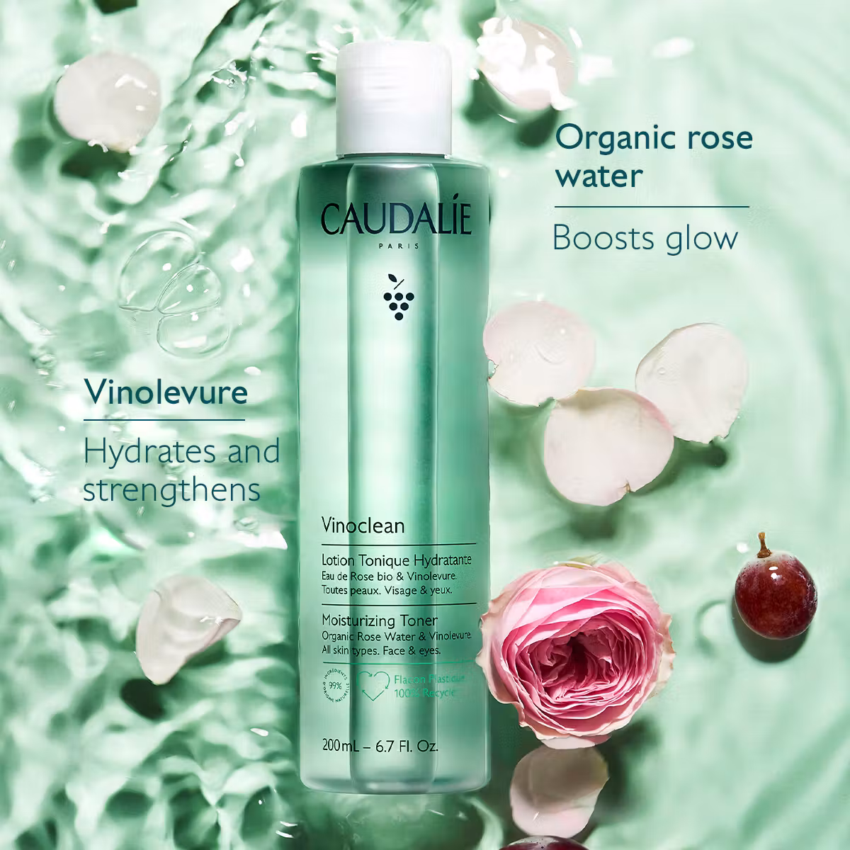 Caudalie Vinoclean tonizirajući losion 200 ml - Slika 2