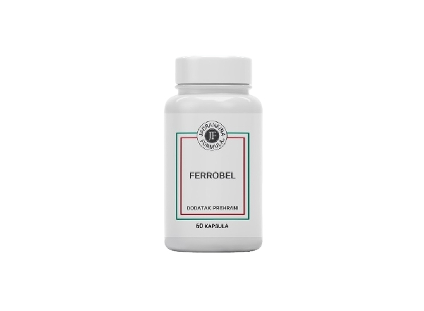 dodatak prehrani s visoko bioraspoloživim željezom Jadrankina Formula Ferrobel 60 kapsula