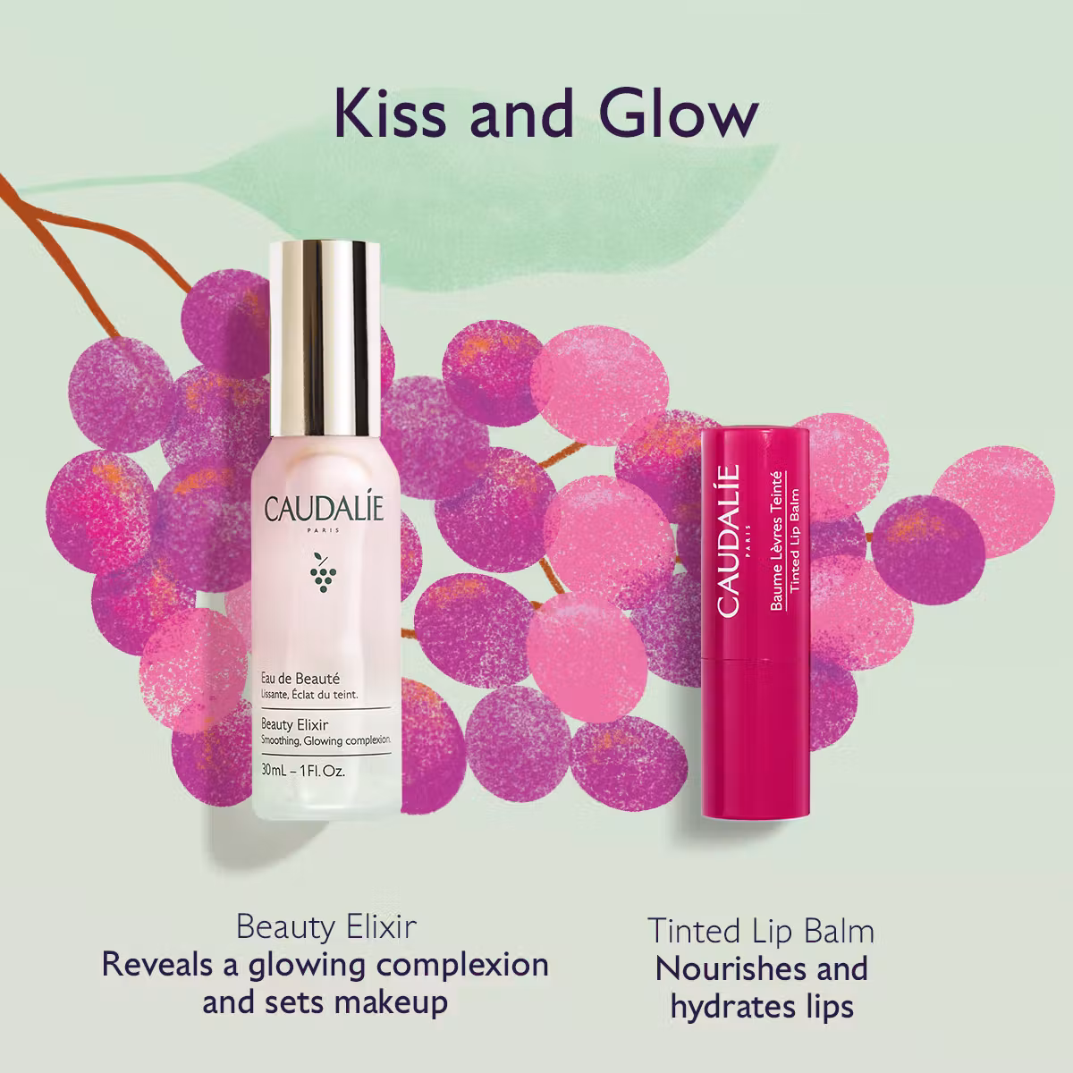 Caudalie XMAS Kiss and Glow Set Beauty Elixir 30 ml + Tinted Lip Balm 4,5 g - Slika 2